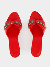 Balenciaga Red Cagole Arena Leather Mules