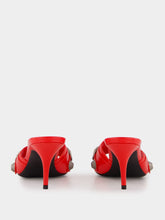 Balenciaga Red Cagole Arena Leather Mules