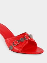 Balenciaga Red Cagole Arena Leather Mules
