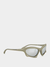 Balenciaga Silver Bat Rectangle Sunglasses