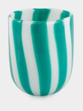 Vetreria Murano Forest Green Cane Glass Tumbler