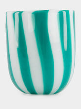 Vetreria Murano Forest Green Cane Glass Tumbler