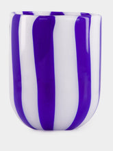 Vetreria Murano Royal Blue Cane Glass Tumbler