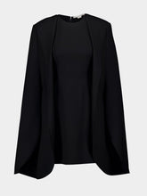 Stella McCartney Black Round Neck Cape Mini Dress