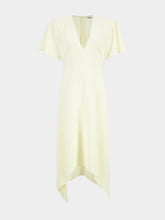 Stella McCartney Buttermilk Satin V-Neck Midi Dress