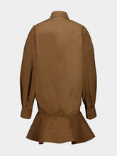 Stella McCartney Pecan Washed Cotton Peplum Shirt Dress
