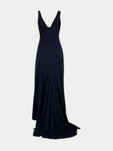 Stella McCartney Ink Sleeveless V-Neck Frill Maxi Dress