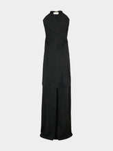 Stella McCartney Black Draped Satin Maxi Gown