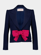 Valentino Garavani Provence Blue Viscose Jacket with Bow