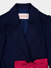 Valentino Garavani Provence Blue Viscose Jacket with Bow