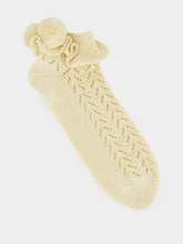 Valentino Garavani Beige Cotton Socks with Pom-Pom Detail