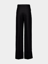 Valentino Garavani Black Tailored Woven Silk Trousers