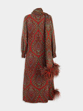 Valentino Garavani Paisley Silk Maxi Dress with Feathers