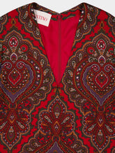 Valentino Garavani Paisley Silk Maxi Dress with Feathers