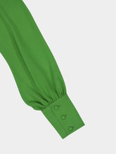 Valentino Garavani Green Silk Georgette Button-Down Shirt