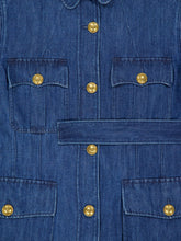 Valentino Garavani Blue Sahariana Jacket with Belt in Medium Denim