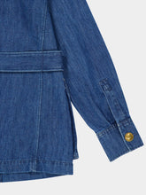 Valentino Garavani Blue Sahariana Jacket with Belt in Medium Denim