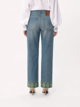 Valentino Garavani Blue Denim Trousers with Jacquard Trims