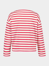 Valentino Garavani Ivory and Red Striped Cotton Jersey Long-Sleeved Top