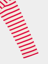 Valentino Garavani Ivory and Red Striped Cotton Jersey Long-Sleeved Top