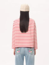 Valentino Garavani Ivory and Red Striped Cotton Jersey Long-Sleeved Top