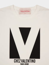 Valentino Garavani White Chez Valentino Print Cotton T-Shirt