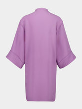 Valentino Garavani Lilac Mini Dress V-Neck Cady Couture Silk