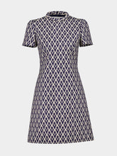 Valentino Garavani Night Blue Short Dress in Toute la V Jacquard