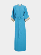 Valentino Garavani Celestial Blue Embroidered Cady Couture Silk Gown