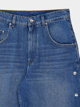 Stella McCartney Popper-Studded Bootcut Washed Denim Jeans