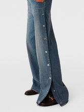Stella McCartney Popper-Studded Bootcut Washed Denim Jeans