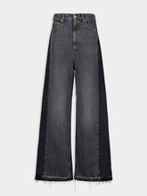 Stella McCartney Two-Tone Black Wide-Leg Denim Jeans