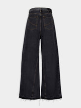 Stella McCartney Two-Tone Black Wide-Leg Denim Jeans