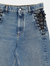 Stella McCartney Blue Straight-Leg Laced Denim Trousers
