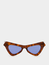 Retrosuperfuture x Marni Havana Fairy Pools Cat-Eye Sunglasses with Blue Lenses