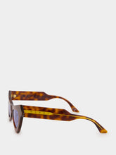 Retrosuperfuture x Marni Havana Fairy Pools Cat-Eye Sunglasses with Blue Lenses