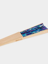 Pucci Turquoise and Blue Vivara Print Fan
