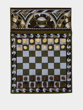 Pucci Khaki and Blue Vivara Travel Chess Set