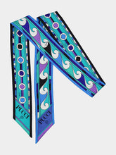 Pucci Turquoise and Blue Mixed Print Silk Twill Scarf