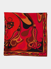 Pucci Black and Orange Orchidee Print Silk Carrè