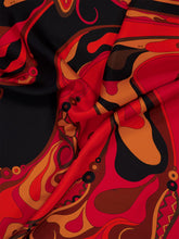 Pucci Black and Orange Orchidee Print Silk Carrè