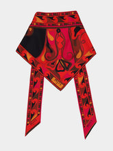 Pucci Black and Orange Orchidee Print Triangle Scarf