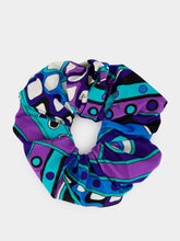 Pucci Turquoise and Blue Vivara Print Hair Tie with Zip