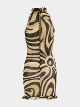 Pucci Beige and Black Marmo Ruffle Mini Dress