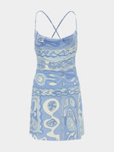 Pucci Pale Blue Angoli Print Short Dress