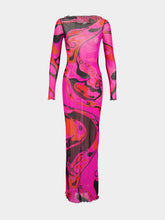 Pucci Fuchsia and Black Orchidee Tulle Dress