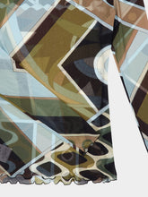 Pucci Khaki and Blue Vivara Print Tulle Top