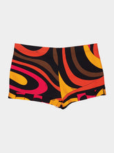 Pucci Black and Orange Marmo Print Low-Rise Shorts