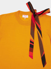 Pucci Orange T-Shirt with Silk Scarf Detail