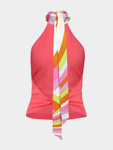 Pucci Fuchsia Silk Detail Halterneck Top